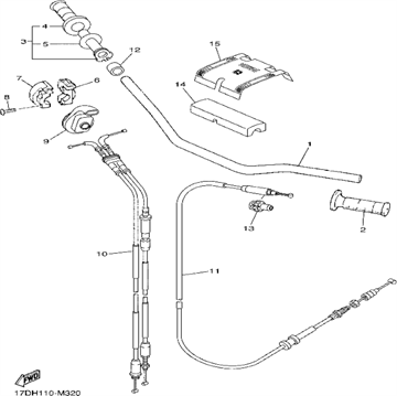 Cable, clutch, Yamaha, 17D-26335-50